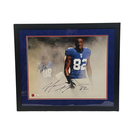Mario Manningham & Hakeem Nicks Autographed New York Giants Framed 16x20 JSA