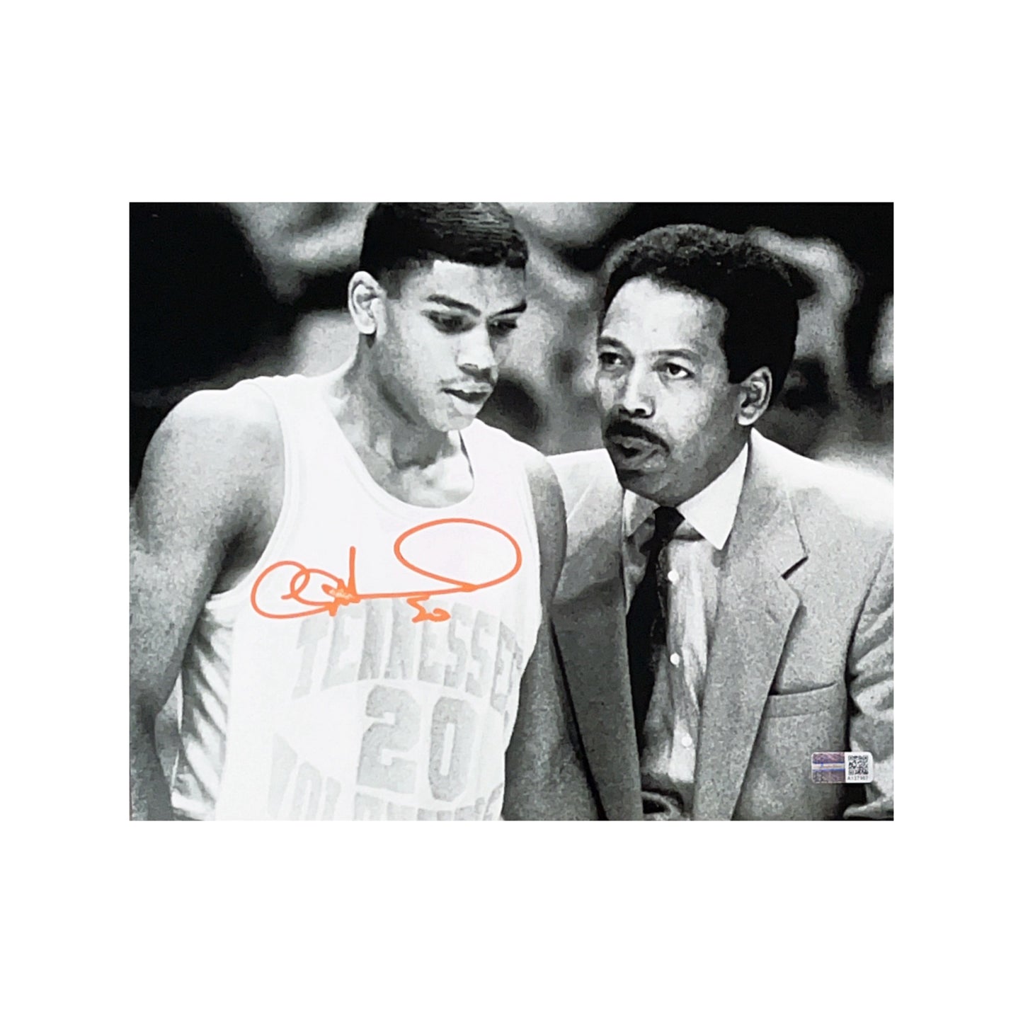 Allan Houston Autographed Tennessee Volunteers w/ Allan Houston Sr 8x10 Steiner CX