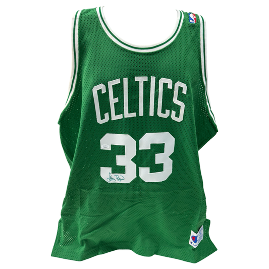 Larry Bird Autographed Boston Celtics Green Champion Authentic Jersey JSA