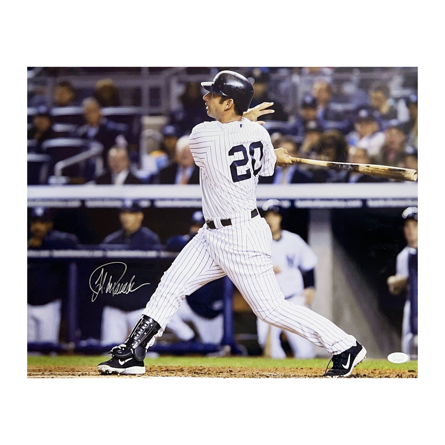 Jorge Posada Autographed New York Yankees Swing 16x20 JSA