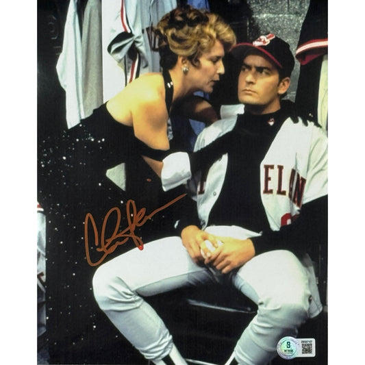 Charlie Sheen Autographed Major League with Owner 8x10 Beckett BAS
