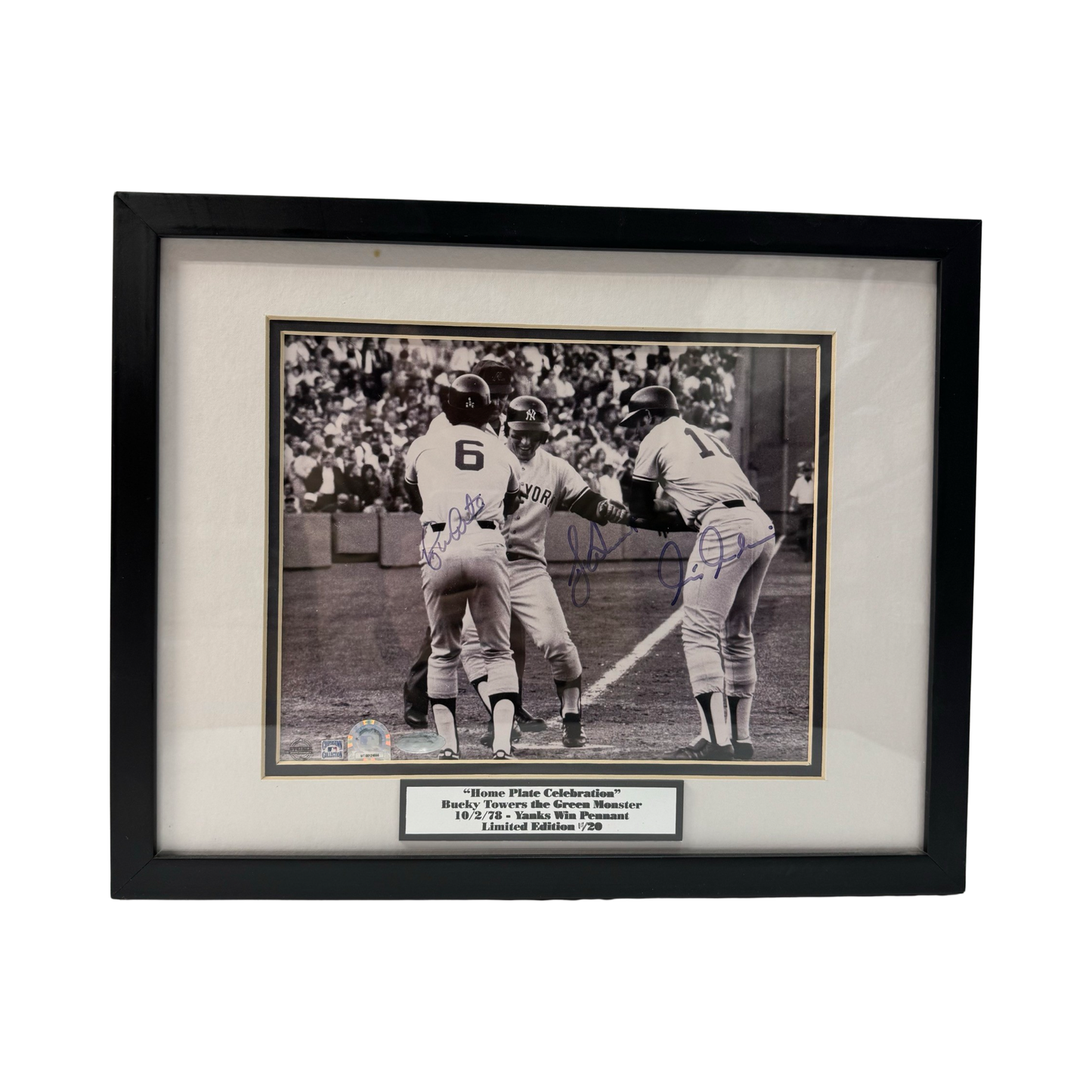 Roy White, Bucky Dent & Jim Jeffries Autographed New York Yankees Framed 8x10 Photo Steiner