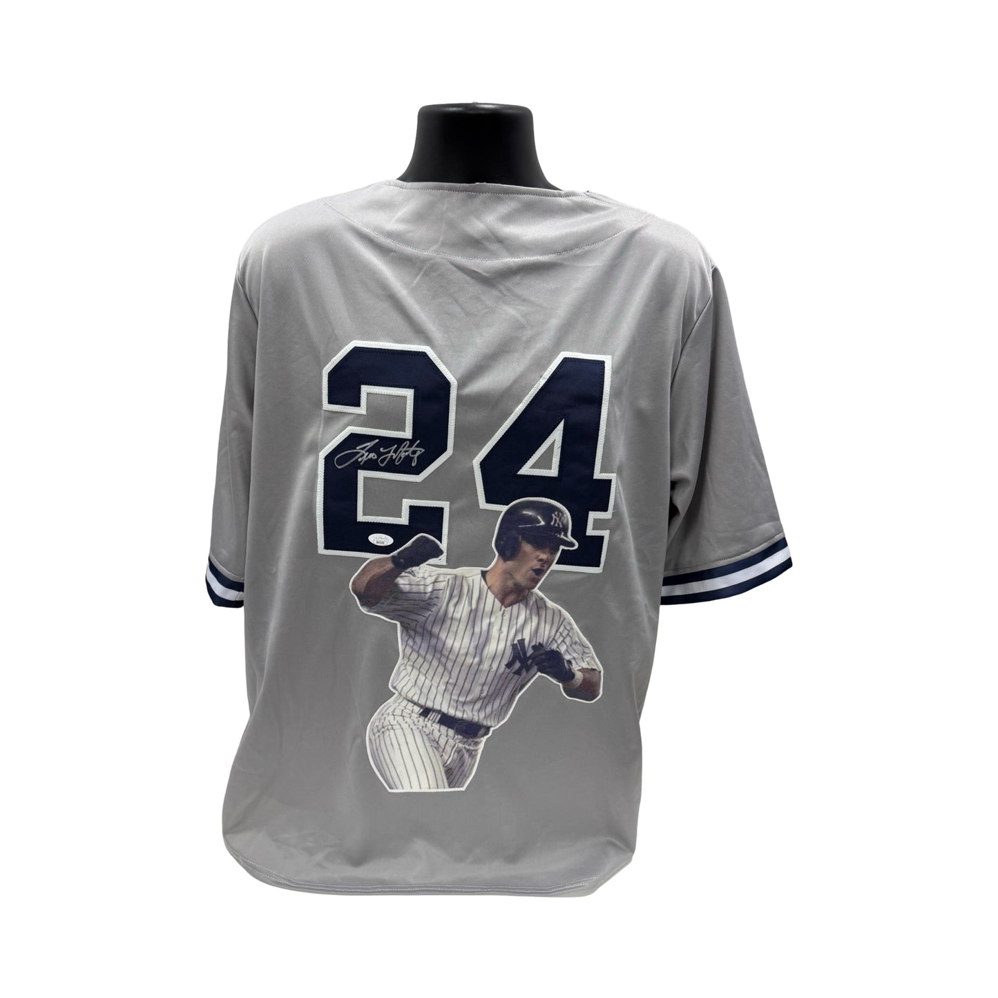 Tino Martinez Autographed New York Yankees Grey Art Jersey JSA