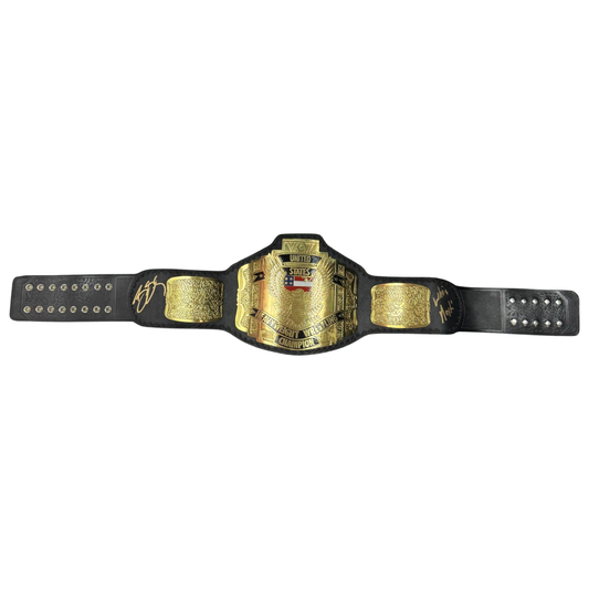 Bill Goldberg Autographed WCW World Heavyweight Championship Belt Replica “Who’s Next” Inscription PSA