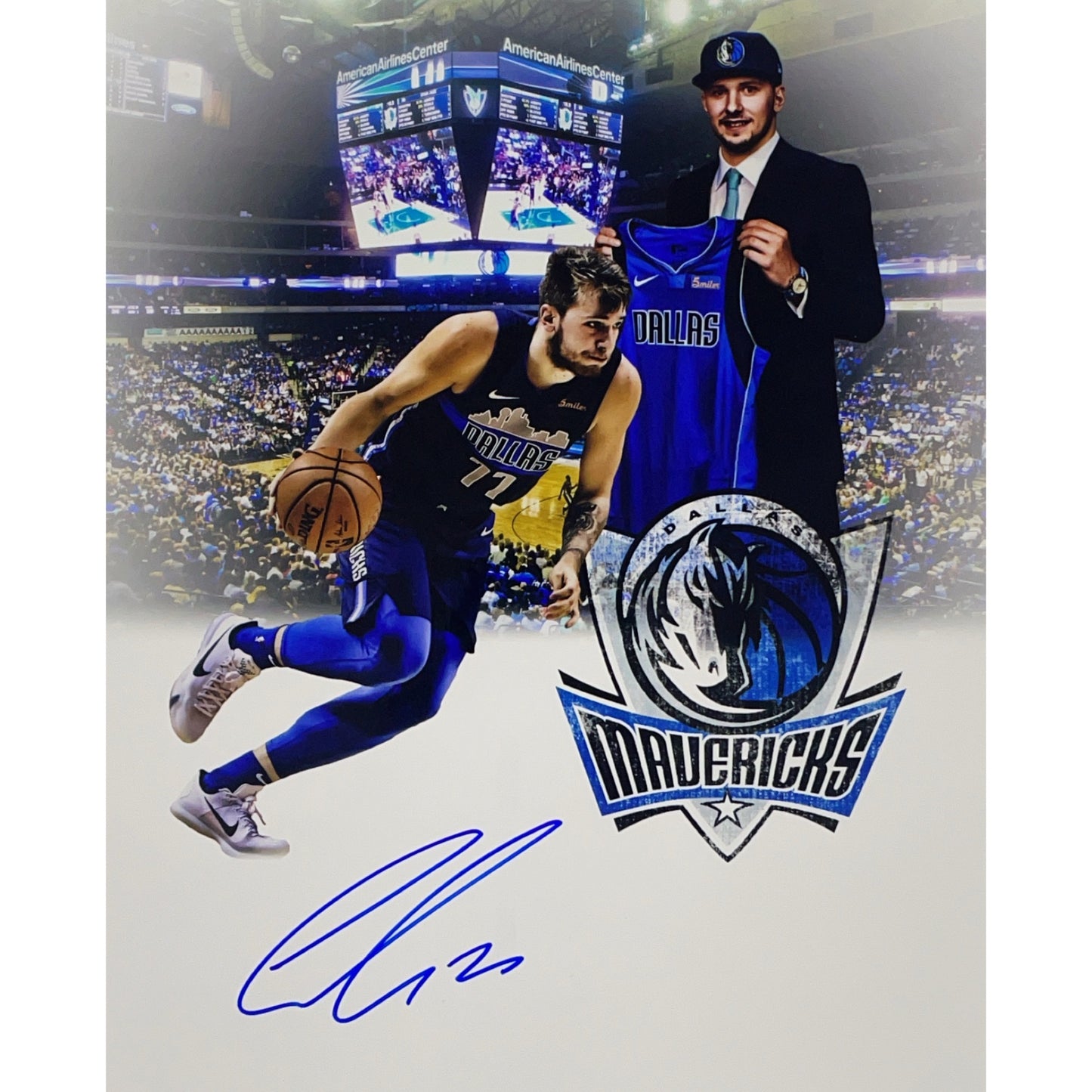 Luka Doncic Dallas Mavericks Autographed 11x14 Photo Signed PSA