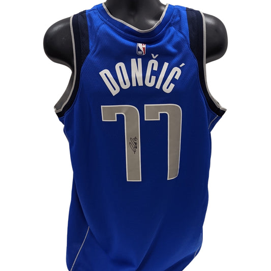 Luka Doncic Autographed Dallas Mavericks Blue Nike Jersey JSA LOA