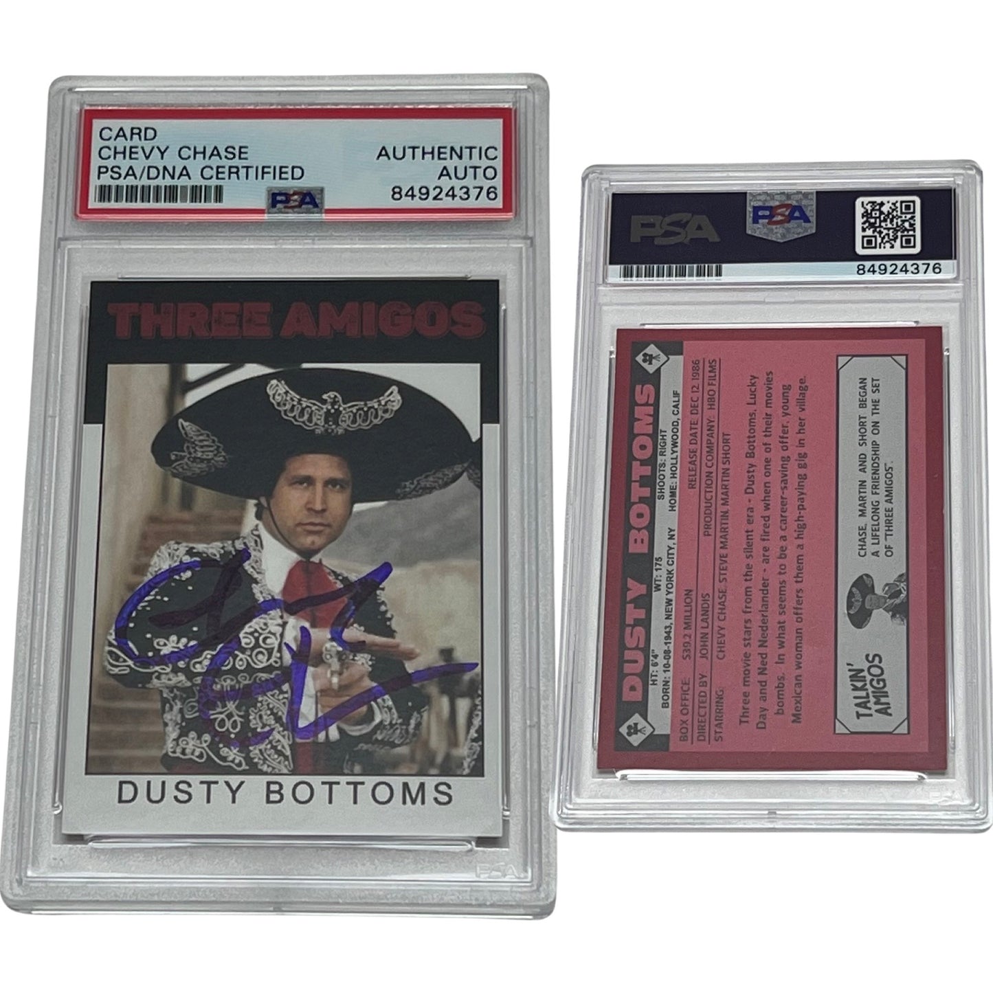 Chevy Chase Three Amigos Dusty Bottoms Autographed Card PSA Auto Authentic
