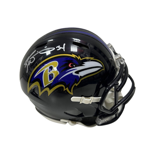 Ricky Williams Autographed Baltimore Ravens Speed Mini Helmet JSA