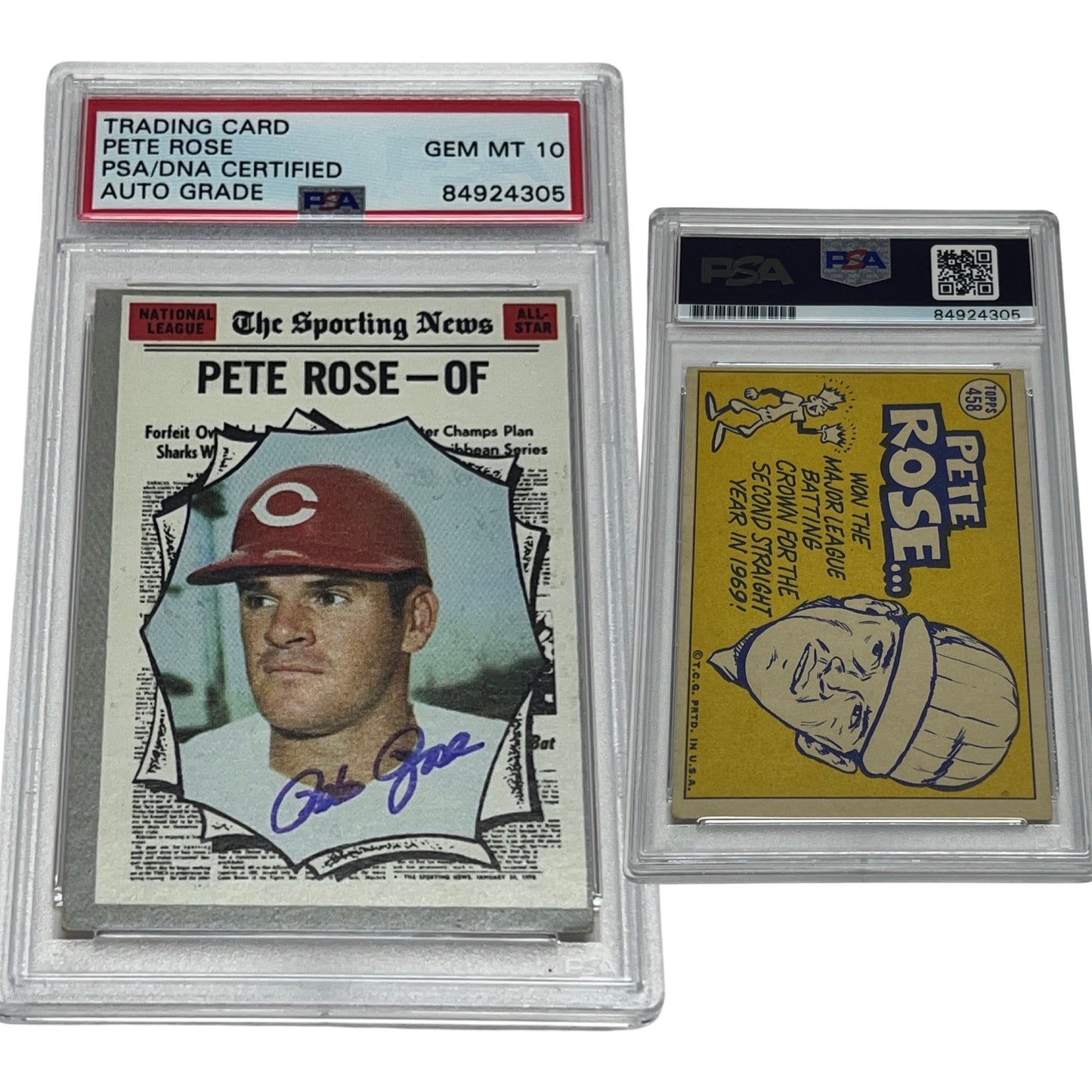 1970 Pete Rose Topps Set-Break #458 Autographed PSA Auto GEM MINT 10