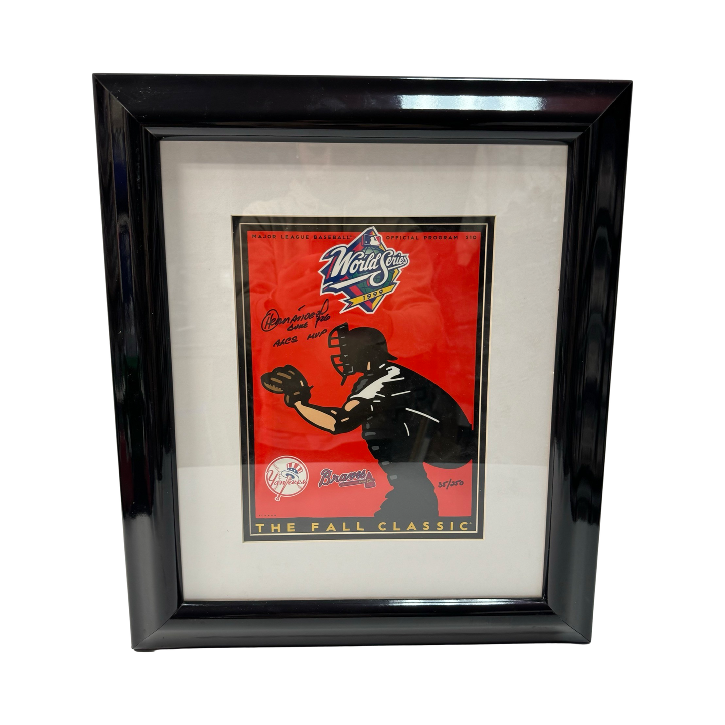 Orlando “El Duque” Hernandez Autographed New York Yankees Framed 1999 World Series Program “ALCS MVP” Inscription LE 35/250 MLB