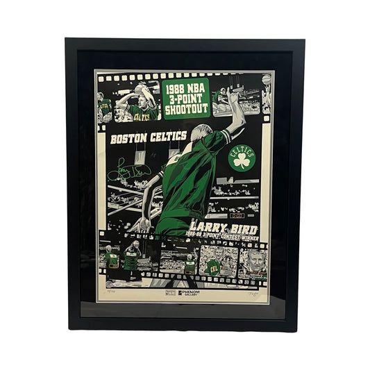 Larry Bird Autographed Boston Celtics Framed 1988 3 Pt Shootout 18x24 Lithograph LE/333 JSA