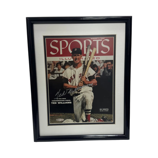 Ted Williams Autographed Boston Red Sox Framed Sports Illustrated Magazine Upper Deck
