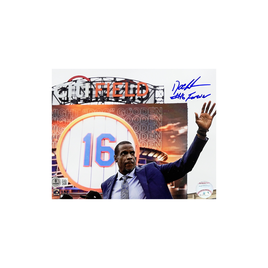 Doc Gooden Autographed New York Mets Number Retirement 8x10 “#16 Forever” Inscription Beckett