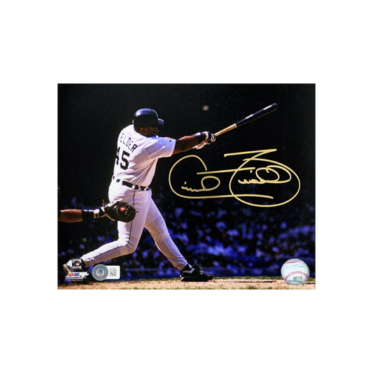 Cecil Fielder Autographed Detroit Tigers Swing Gold Ink 8x10 Beckett