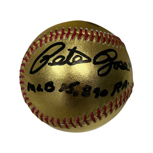 Pete Rose Autographed Gold OMLB “MLB 15890 PA” Inscription Steiner CX