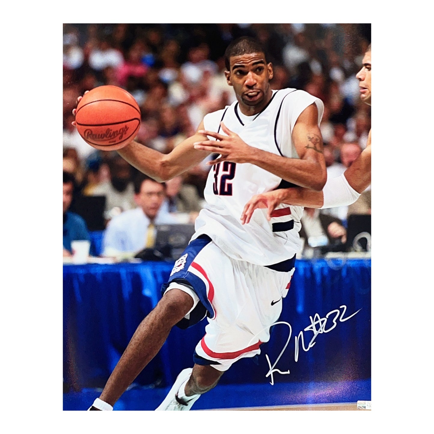 Rip Hamilton Autographed UCONN Huskies Driving 16x20 Steiner CX