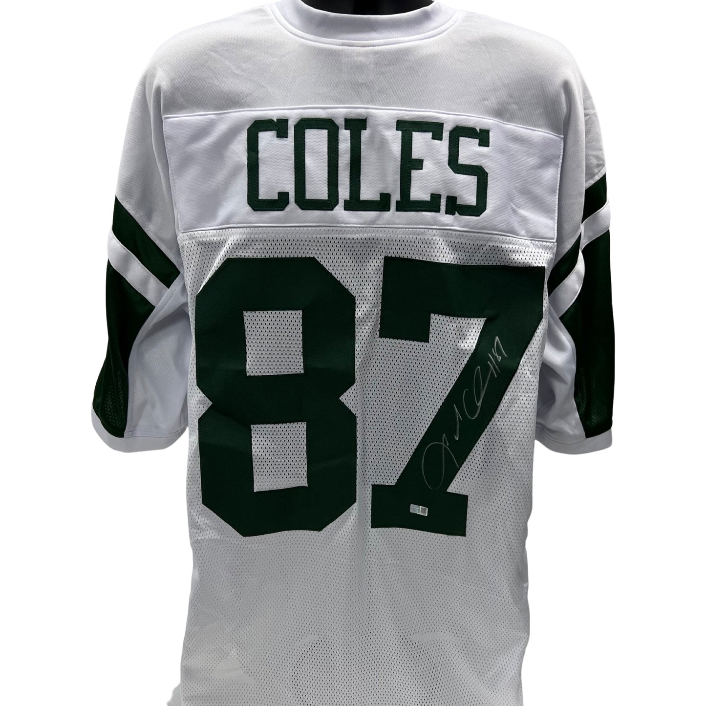 Laveranues Coles Autographed New York Jets White Jersey Steiner CX