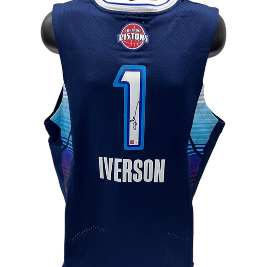 Allen Iverson Autographed Detroit Pistons 2009 NBA All Star Game Mitchell & Ness Swingman Jersey Steiner CX