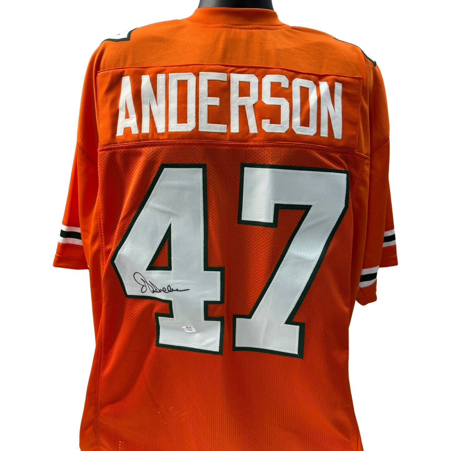 OJ Anderson Autographed University of Miami Hurricanes Orange Jersey PSA