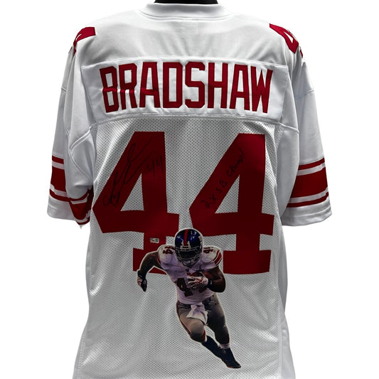 Ahmad Bradshaw Autographed New York Giants White Art Jersey “2x SB Champ!” Inscription Steiner CX