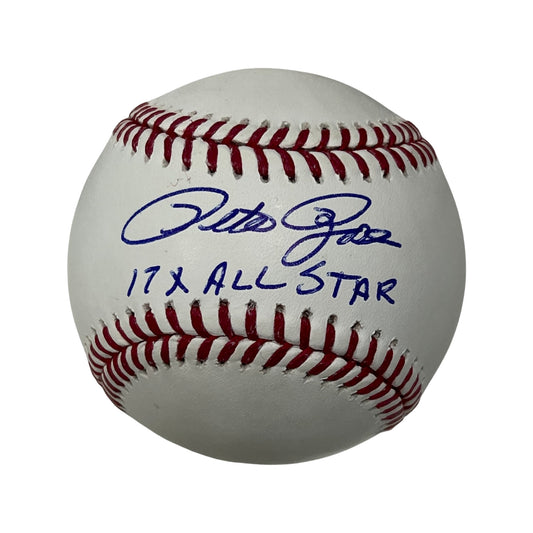 Pete Rose Autographed OMLB “17x All Star” Inscription Steiner CX