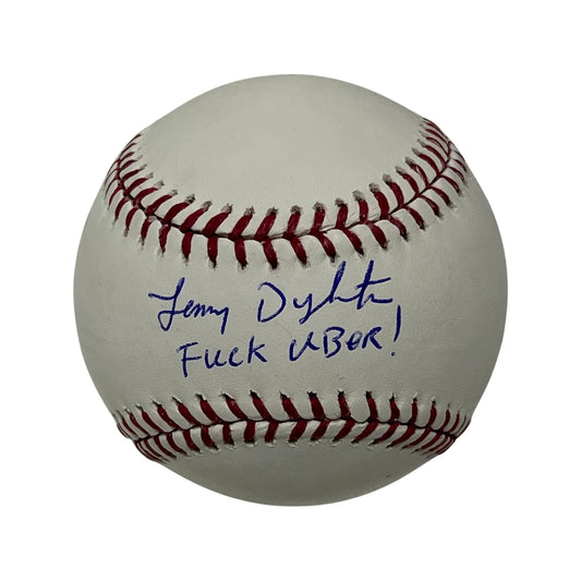 Lenny Dykstra Autographed OMLB “Fuck Uber!” Inscription JSA