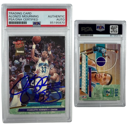 1992-93 Alonzo Mourning Autographed Fleer Ultra Rookie #234 PSA Auto Authentic