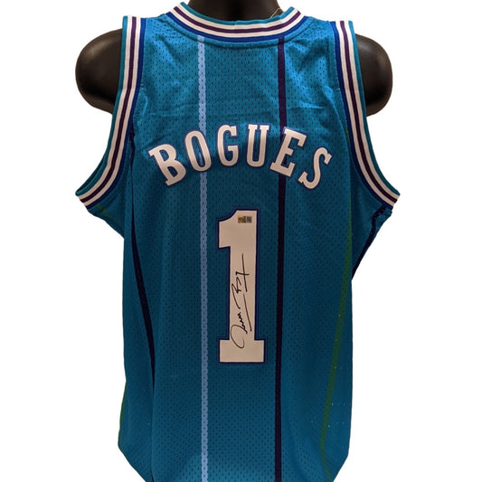 Muggsy Bogues Autographed Charlotte Hornets Teal 1992-93 Mitchell & Ness Swingman Jersey Steiner CX