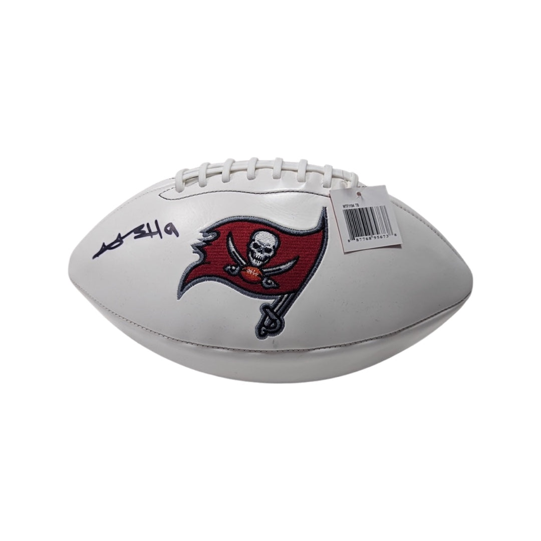 Antonio Brown Autographed Tampa Bay Buccaneers White Panel Logo Football JSA