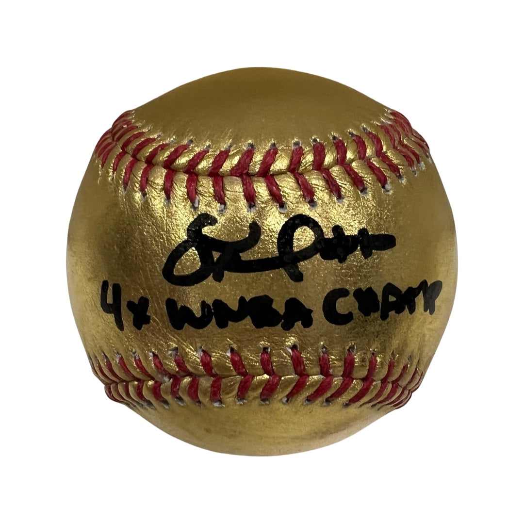 Sue Bird Autographed Gold OMLB “4x WNBA Champ” Inscription Steiner CX
