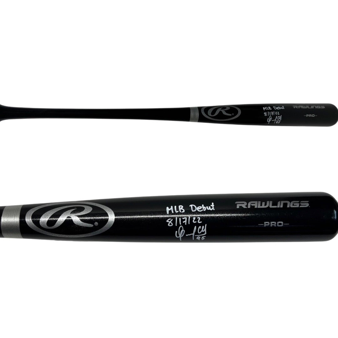Oswaldo Cabrera Autographed Rawlings Bat “MLB Debut 8/17/22” Inscription White Ink Steiner CX