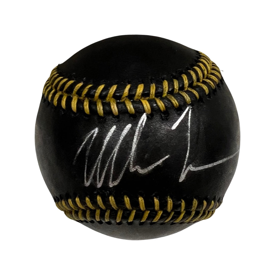 Mike Tyson Autographed Black Leather OMLB PSA