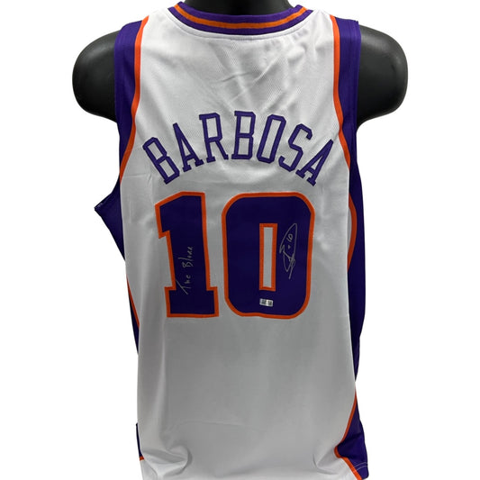 Leandro Barbosa Autographed Phoenix Suns White Jersey “The Blurr” Inscription Steiner CX