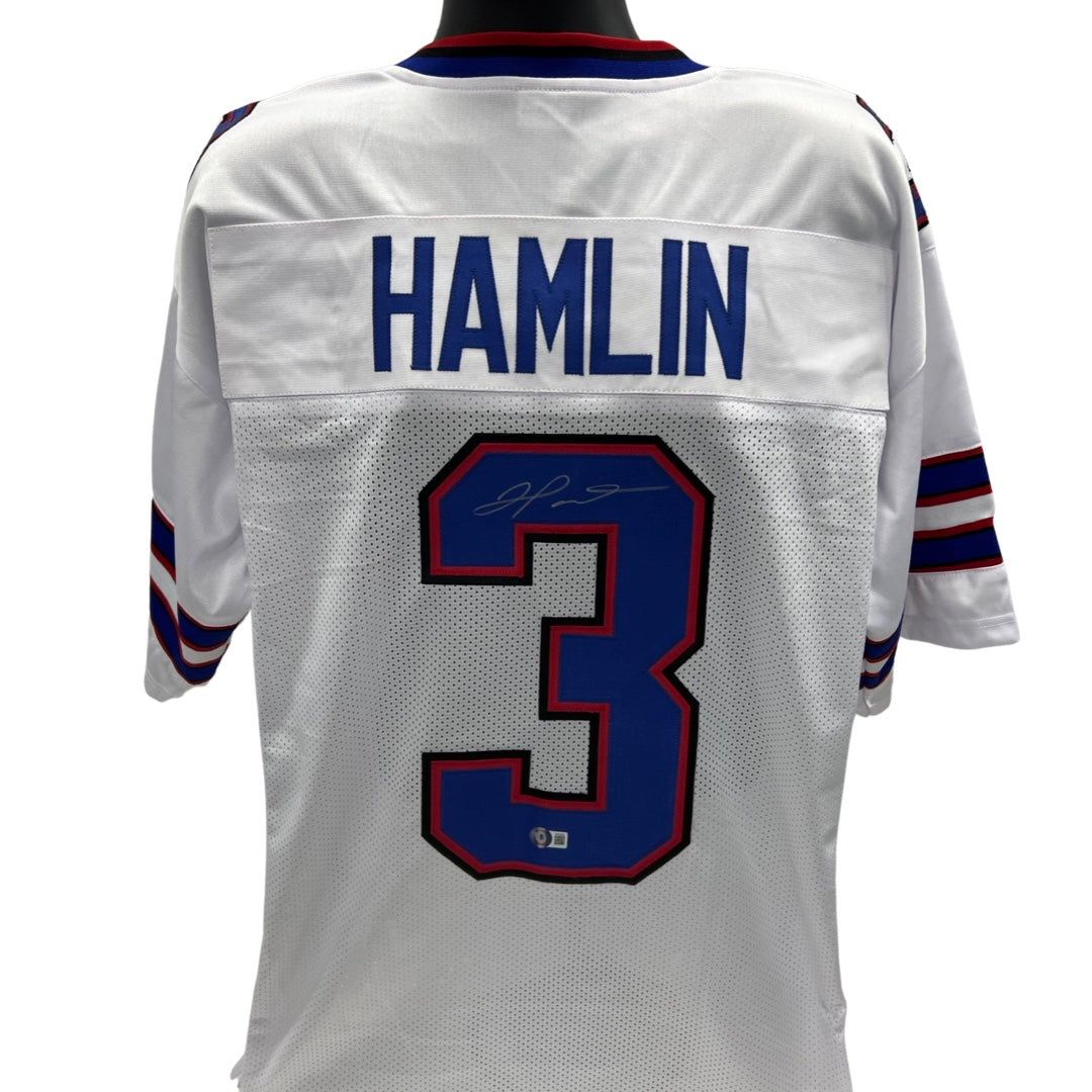 Damar Hamlin Autographed Buffalo Bills White Jersey Beckett