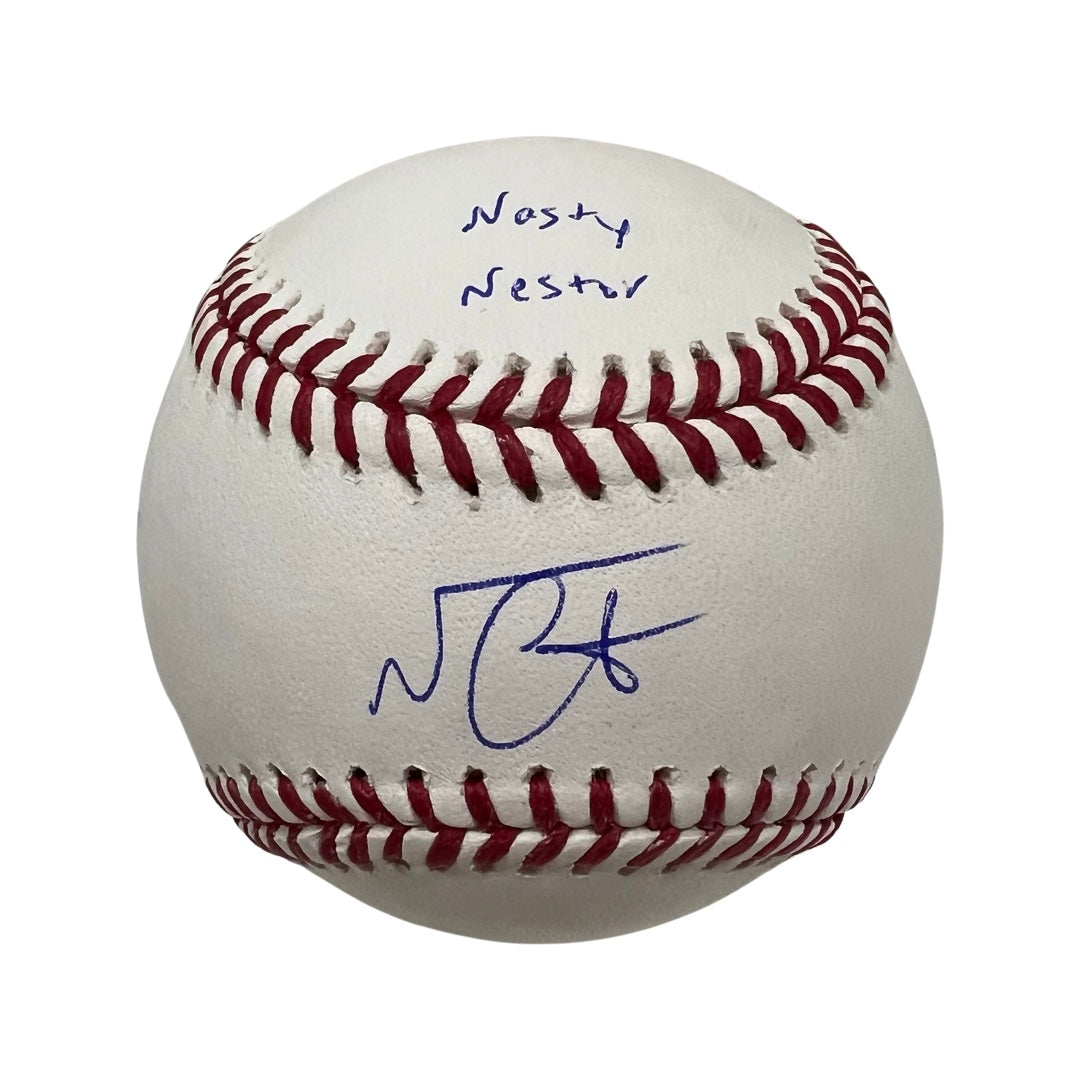 Nestor Cortes Autographed New York Yankees OMLB “Nasty Nestor” Inscrip – BG  Autographs