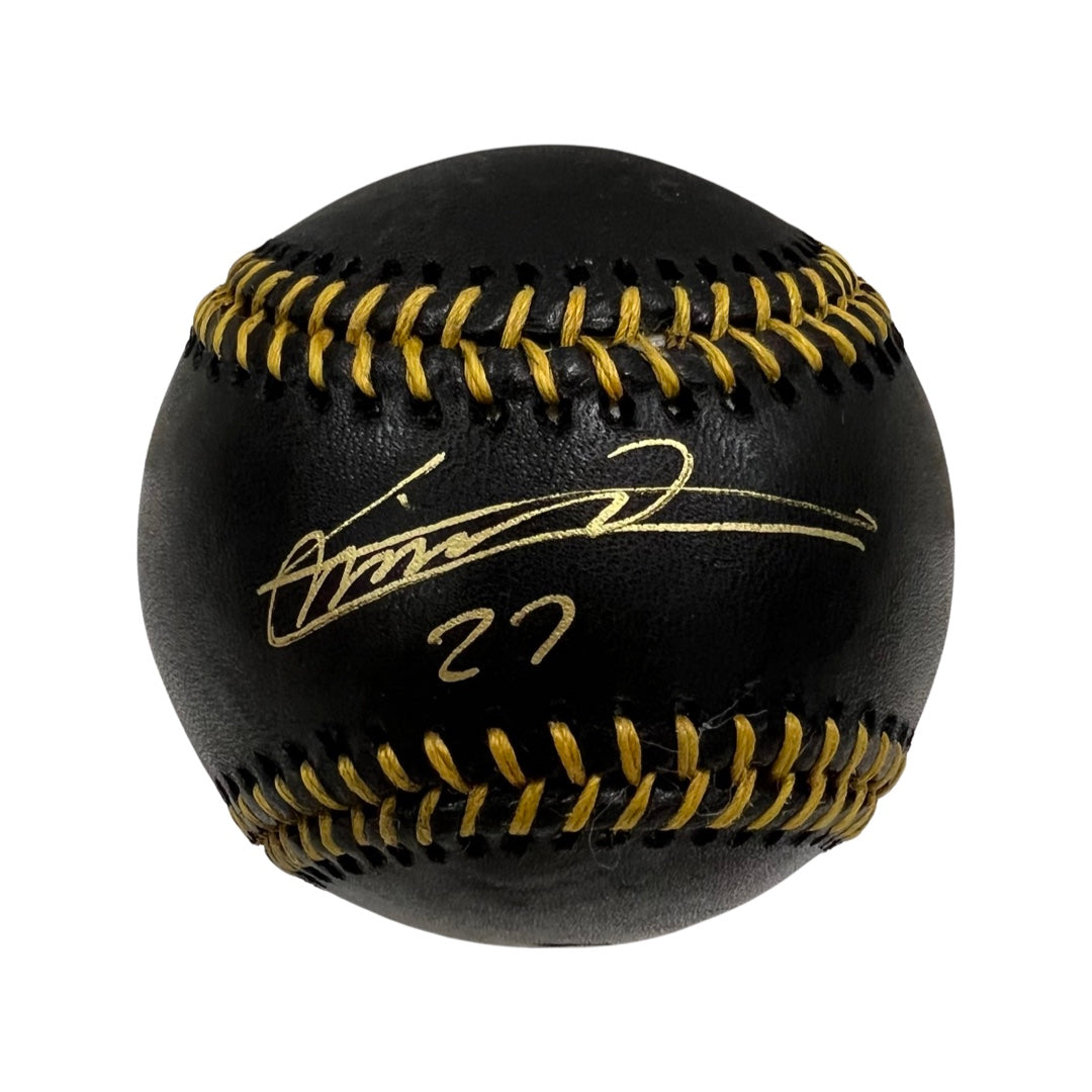 Vladimir Guerrero Jr Autographed Toronto Blue Jays Black Leather Baseball Beckett