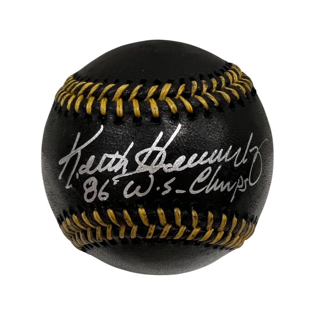 Keith Hernandez Autographed New York Mets Black Leather OMLB “86 WS Champs” Inscription JSA