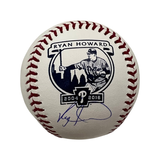 Ryan Howard Autographed Philadelphia Phillies Retirement Logo Baseball Steiner CX