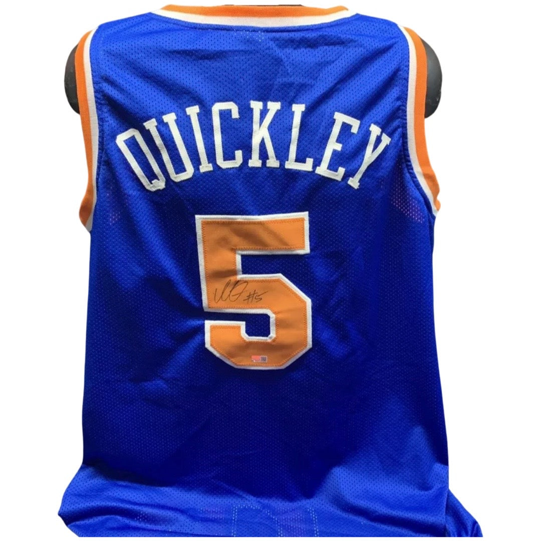 Immanuel Quickley Autographed New York Knicks Blue Jersey Steiner CX