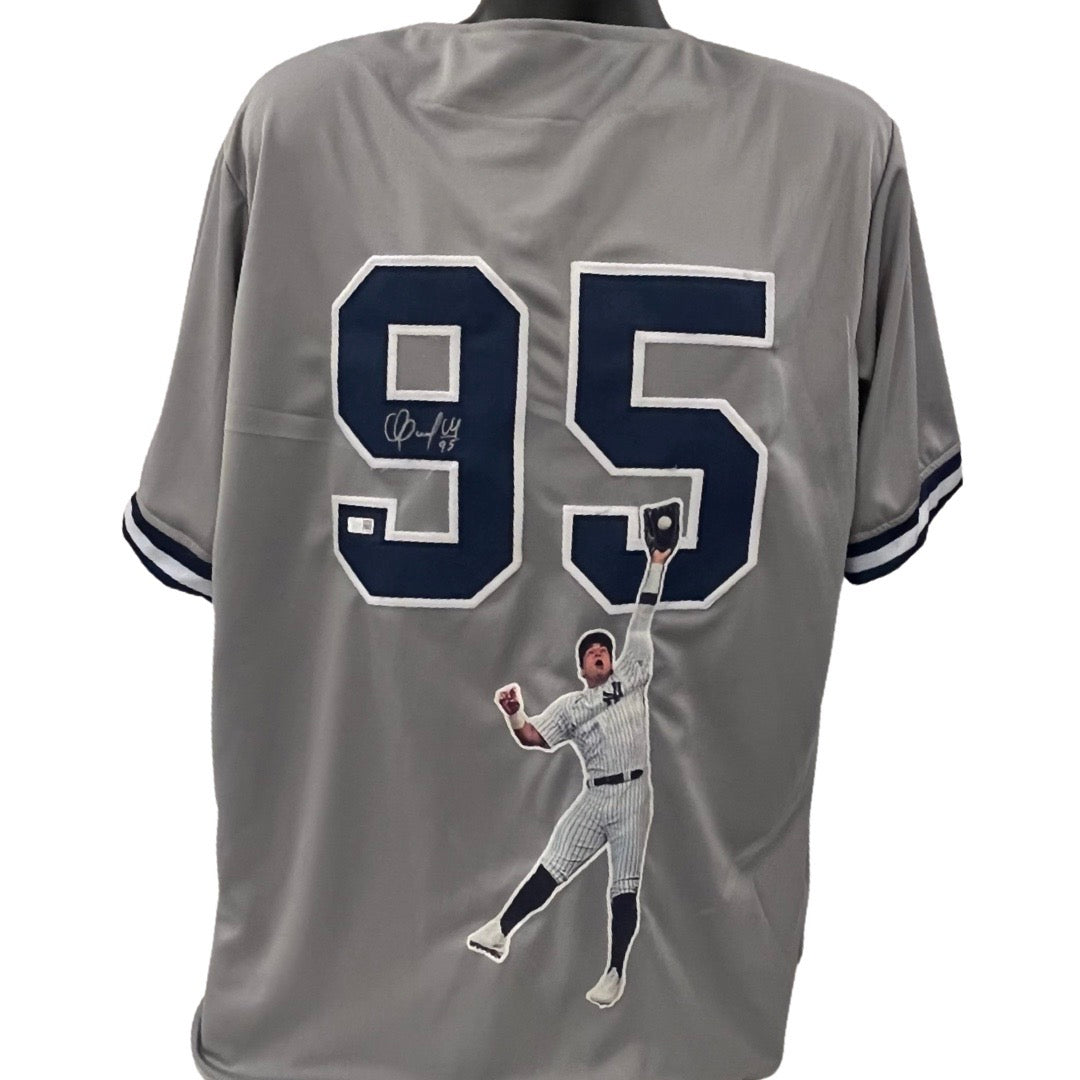 Oswaldo Cabrera Autographed New York Yankees Grey Catch Art Jersey Steiner CX