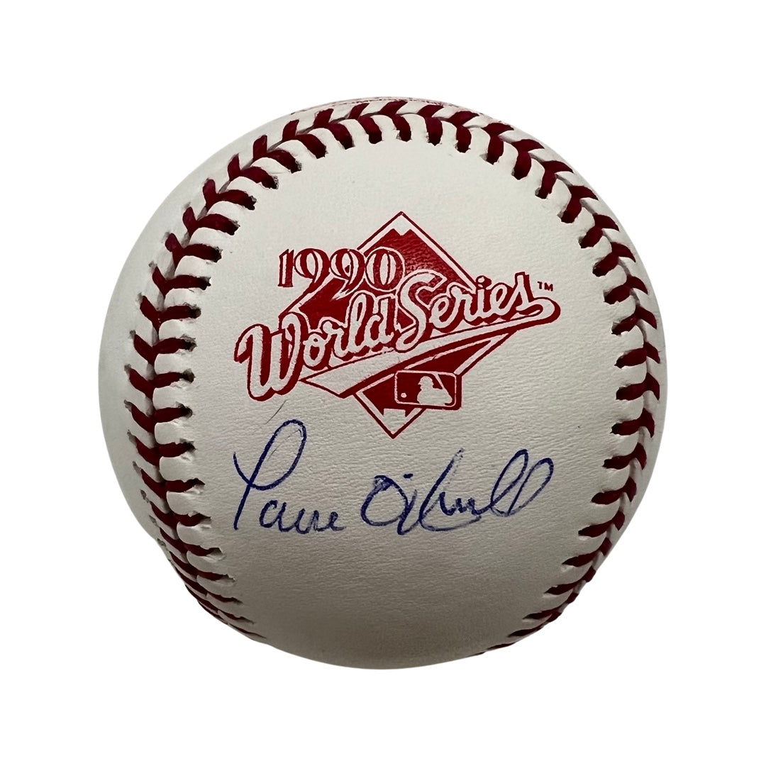 Paul O'Neill Autographed Cincinnati Reds 1990 World Series Logo