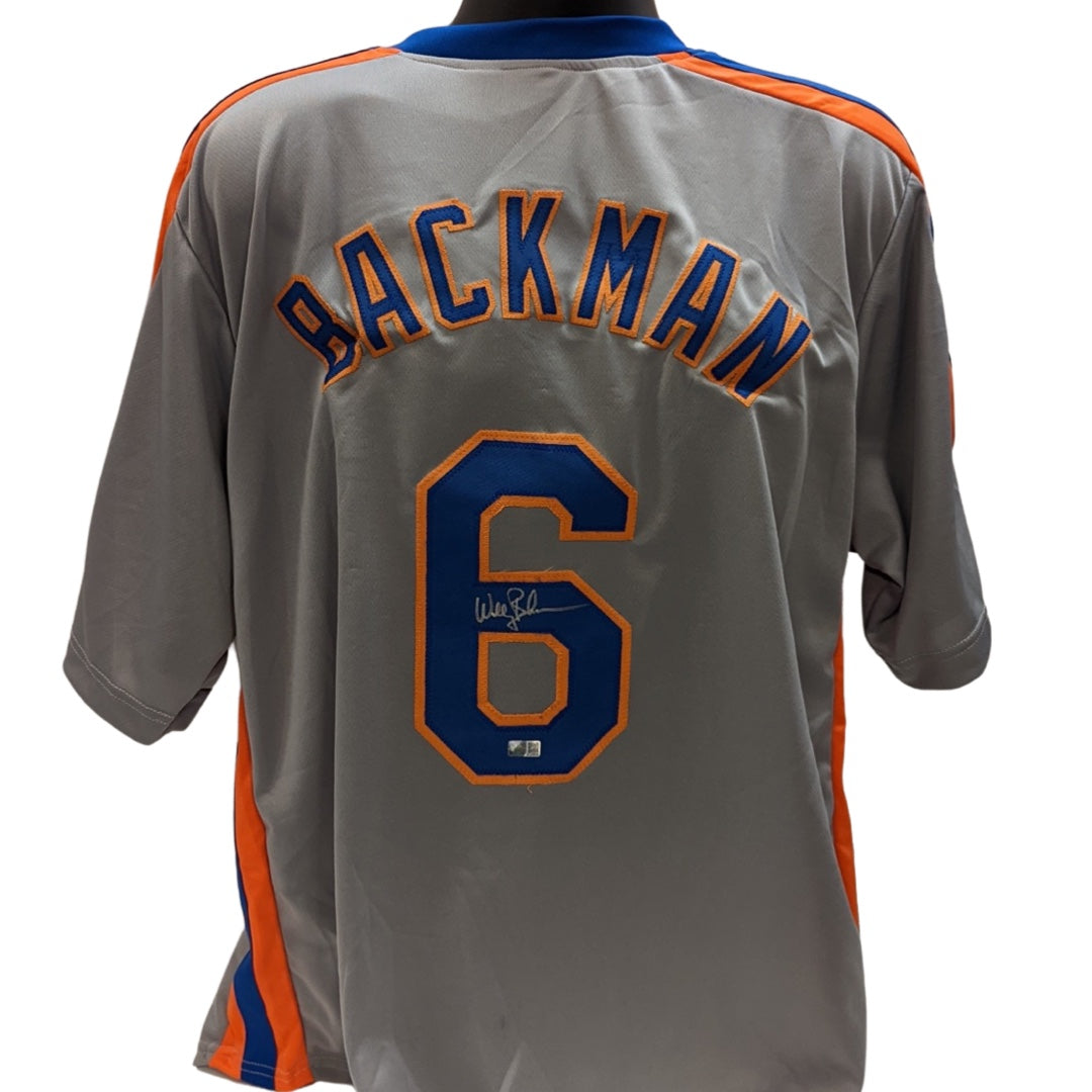 Wally Backman Autographed New York Mets Grey Jersey Steiner CX