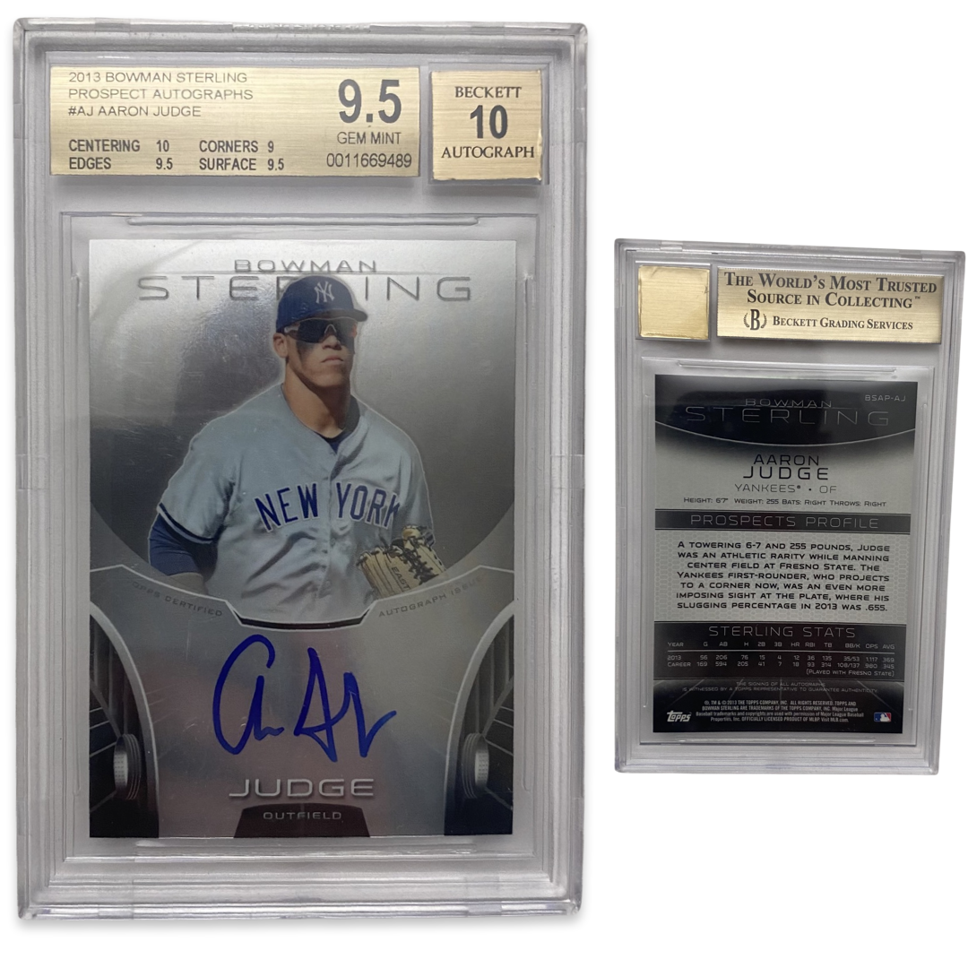 2013 Aaron Judge Bowman Sterling Beckett Mint 9.5 Auto 10 hi