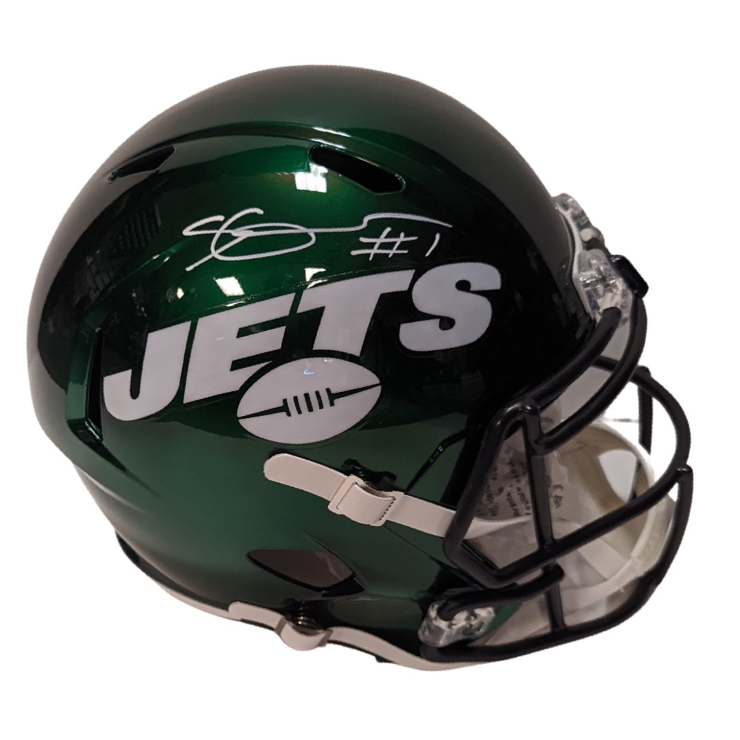 Sauce Gardner Autographed New York Jets Speed Replica Helmet Steiner CX