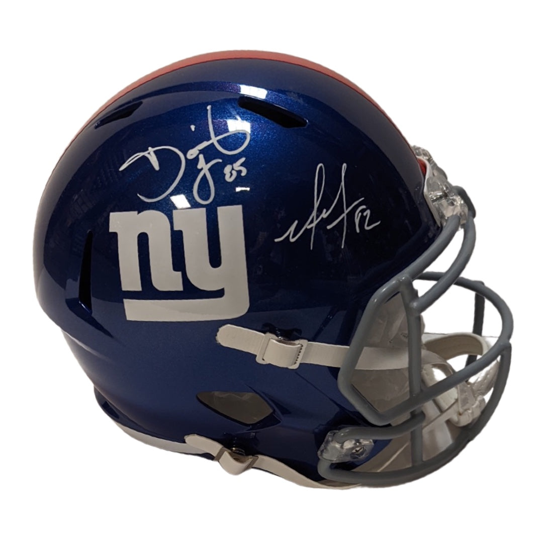 David Tyree & Mario Manningham Autographed New York Giants Speed Replica Helmet Steiner CX
