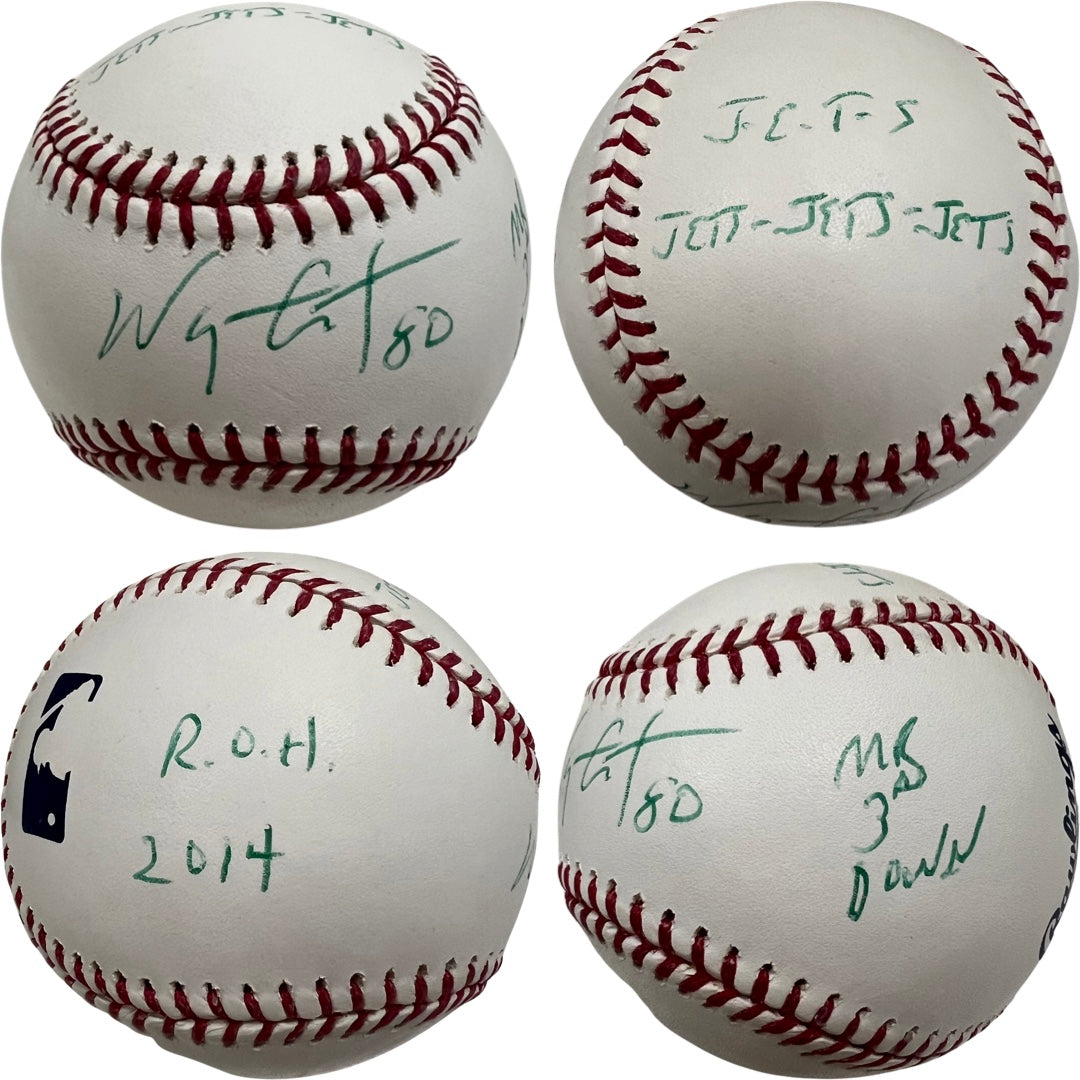 Wayne Chrebet Autographed New York Jets OMLB “J-E-T-S JETS-JETS-JETS, ROH 2014, Mr 3rd Down” Inscriptions JSA