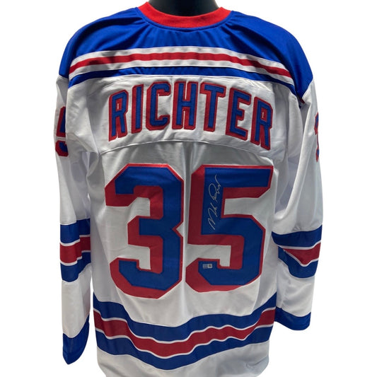 Mike Richter Autographed New York Rangers White Jersey Steiner CX