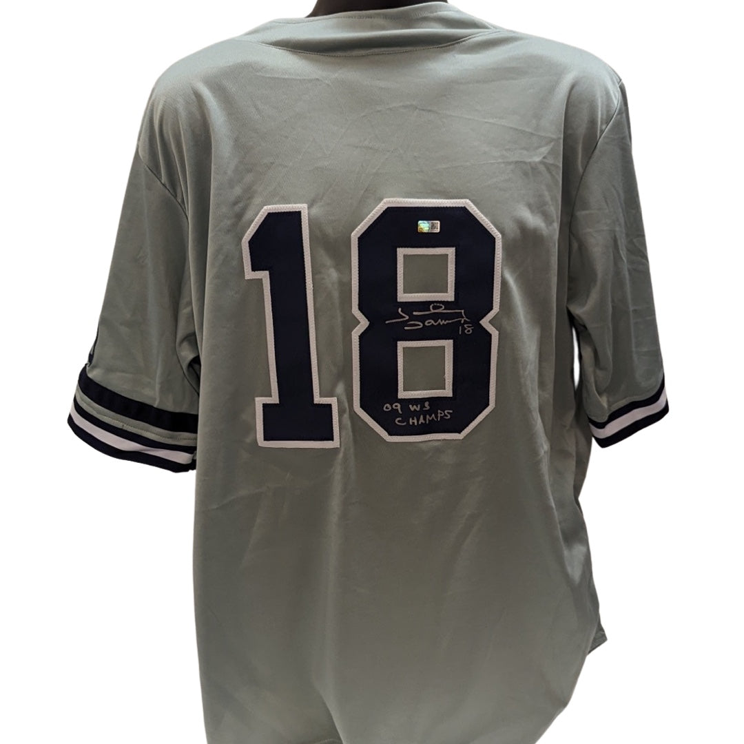 Johnny Damon Autographed New York Yankees Grey Jersey “09 WS Champs” I – BG  Autographs