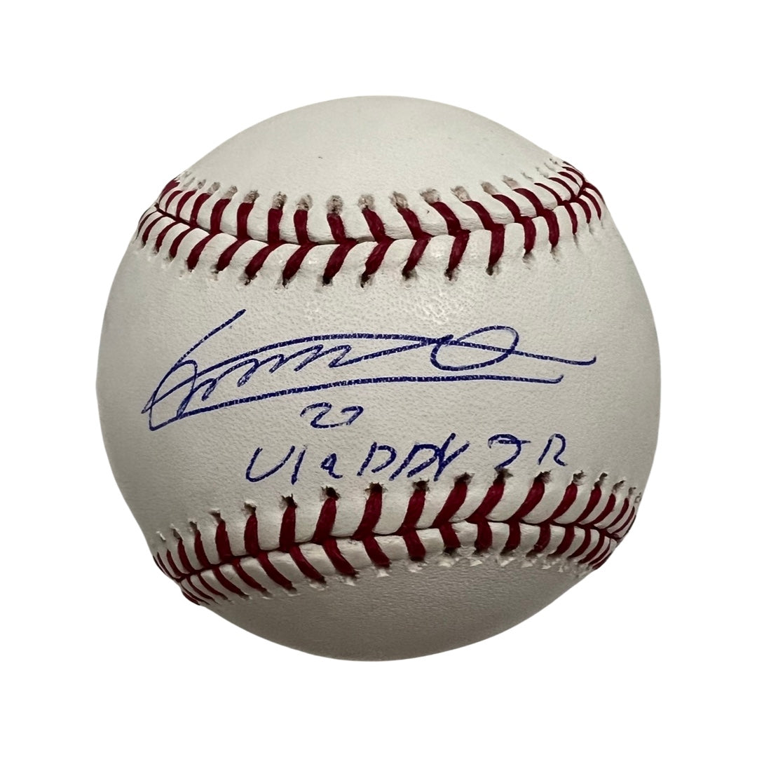 Vladimir Guerrero Jr Autographed Toronto Blue Jays OMLB “Vladdy Jr “ Inscription Steiner CX
