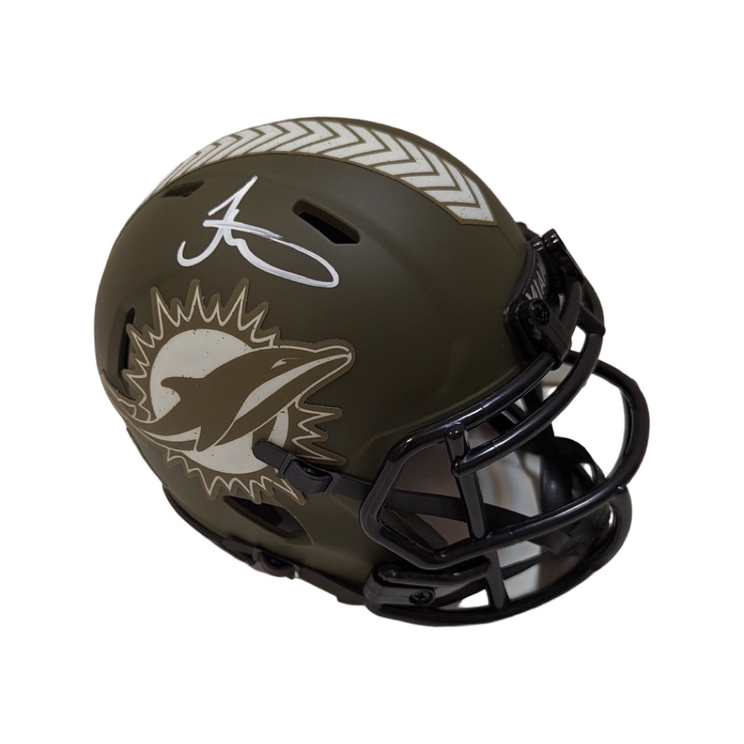 Tyreek Hill Autographed Miami Dolphins Salute to Service Mini Helmet Steiner CX